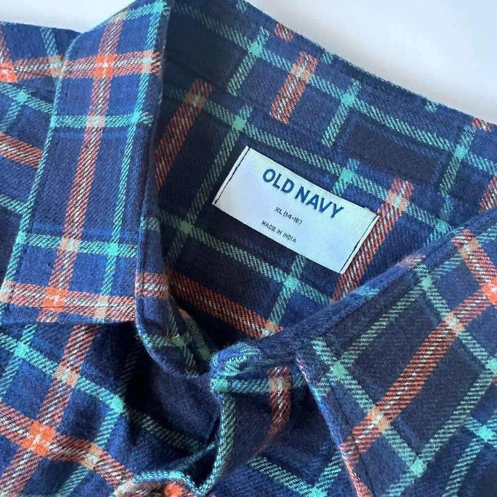 Old Navy Plaid Flannel Dress Shirt - Size XL